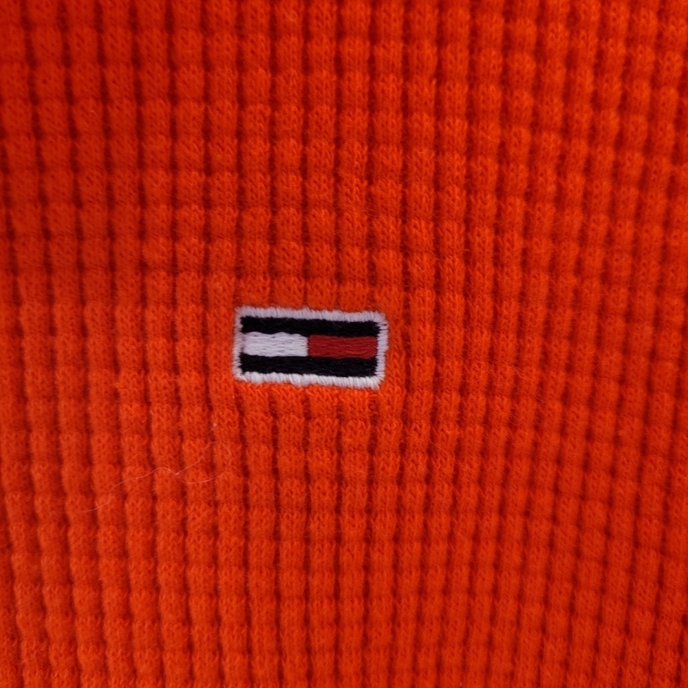 Tommy Hilfiger Orange Hooded Sweater Size S Cotton 100% - Picture 5 of 14